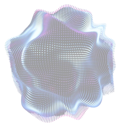 3D isometric letters spelling AI in shades of blue on a dark blue background with a dot pattern.